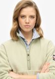 Superdry Active fleecetrui met halve rits Dames Truien Dusty Sage