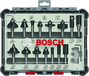 Bosch 15-delige Frezenset - 8mm - Carbid - Hout