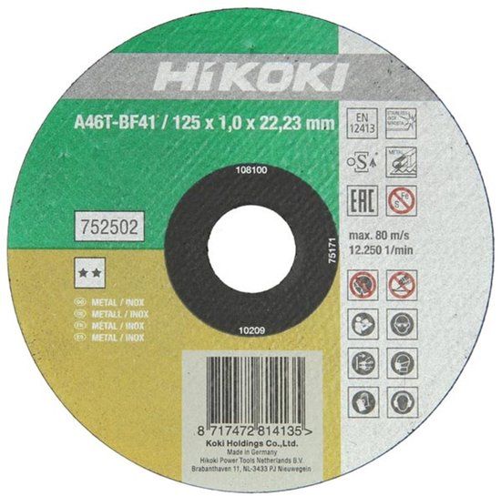 Hikoki Accessoires HiKOKI DOORSLIJPSCHIJF 115X1MM VOOR INOX