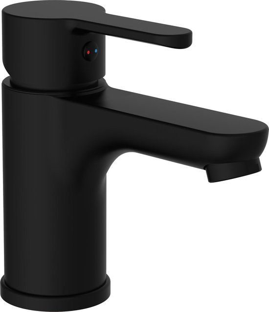 SCHÜTTE Denver Wastafelkraan - Zwart Mat - Mengkraan met Waste