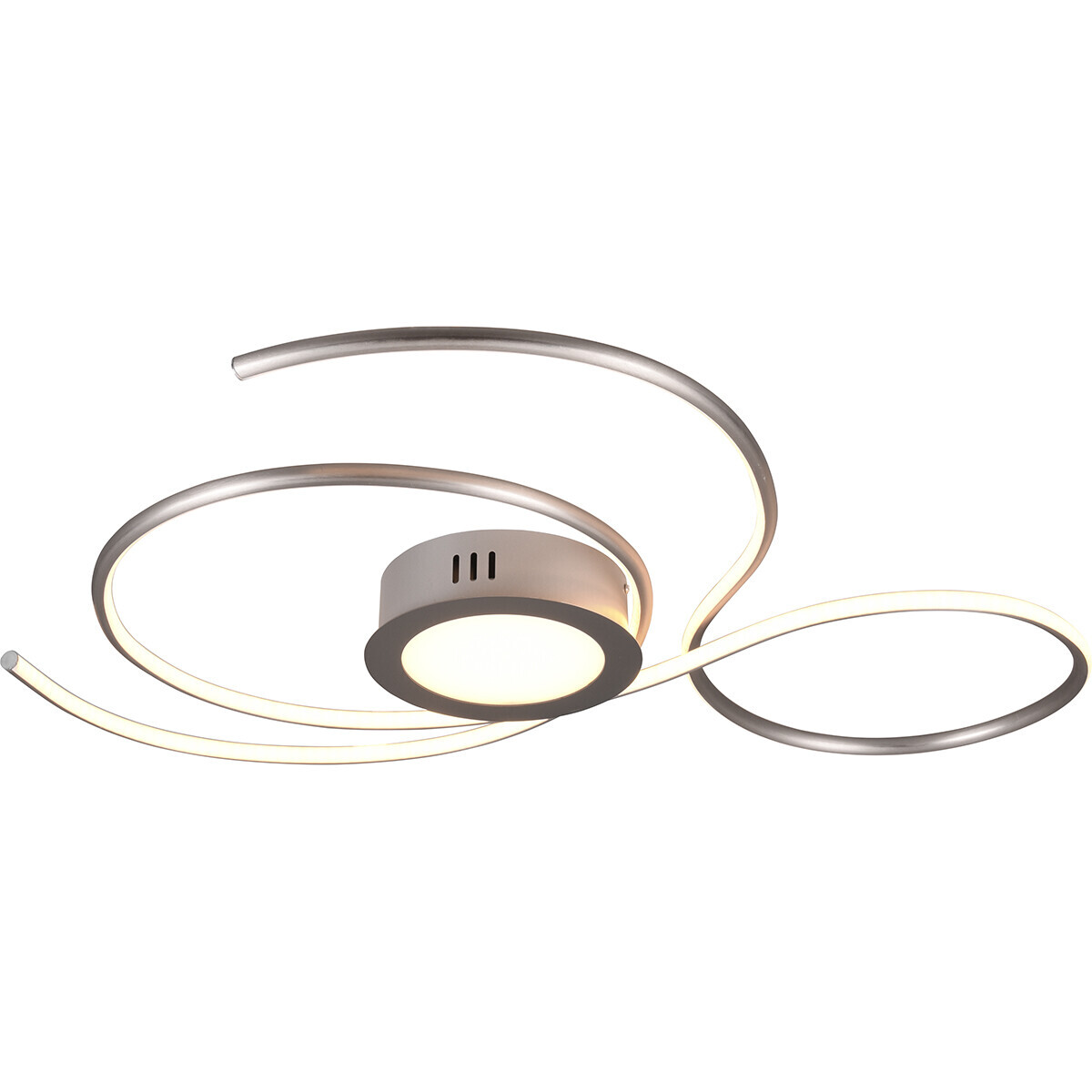 BES LED LED Plafondlamp - Plafondverlichting - Trion Jivino - 48W - Aanpasbare Kleur - Dimbaar - Rond - Mat Nikkel - Aluminium