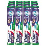 SIGNAL - Integral 8 tandenborstel volledige verzorging – 100% bewezen anti-plaque werking – eenvoudige toegang tot de bodemtanden – zacht (12 tandenborstels)