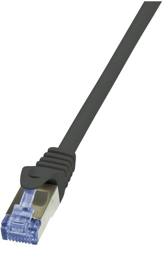 LogiLink RJ45 Netwerk Aansluitkabel CAT 6A S/FTP 2 m Zwart Vlambestendig Snagless