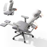 Newtral MagicH-BPro Ergonomische Stoel – Voetsteun, Adaptieve Lendensteun, Auto-Following Hoofdsteun, 4D Armleuningen, Zitdiepte Verstelbaar – Grijs