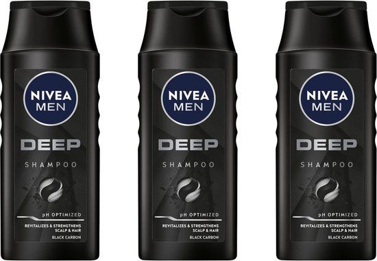 Nivea Men Deep Carbon Shampoo - Voordeelverpakking 3 x 250 ml