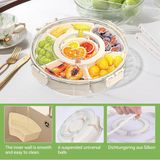 Merkloos Snack Box met Compartimenten, Snack Bowl met Deksel en Handvat, Verwijderbare 6 Compartimenten, Snack Plate met Deksel voor Snoep, Fruit, Noten voor Picknicks en Familie Bijeenkomsten
