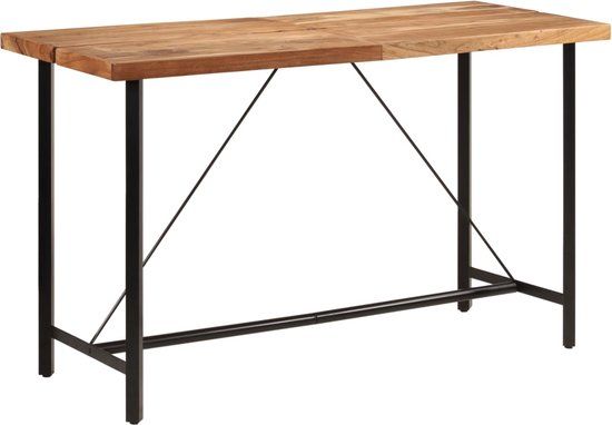 vidaXL Bartafel - 180x70x107 cm - Massief Acaciahout en IJzer