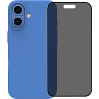 BlueBuilt Back Cover iPhone 16 Blauw + Privacy Filter Screenprotector Glas