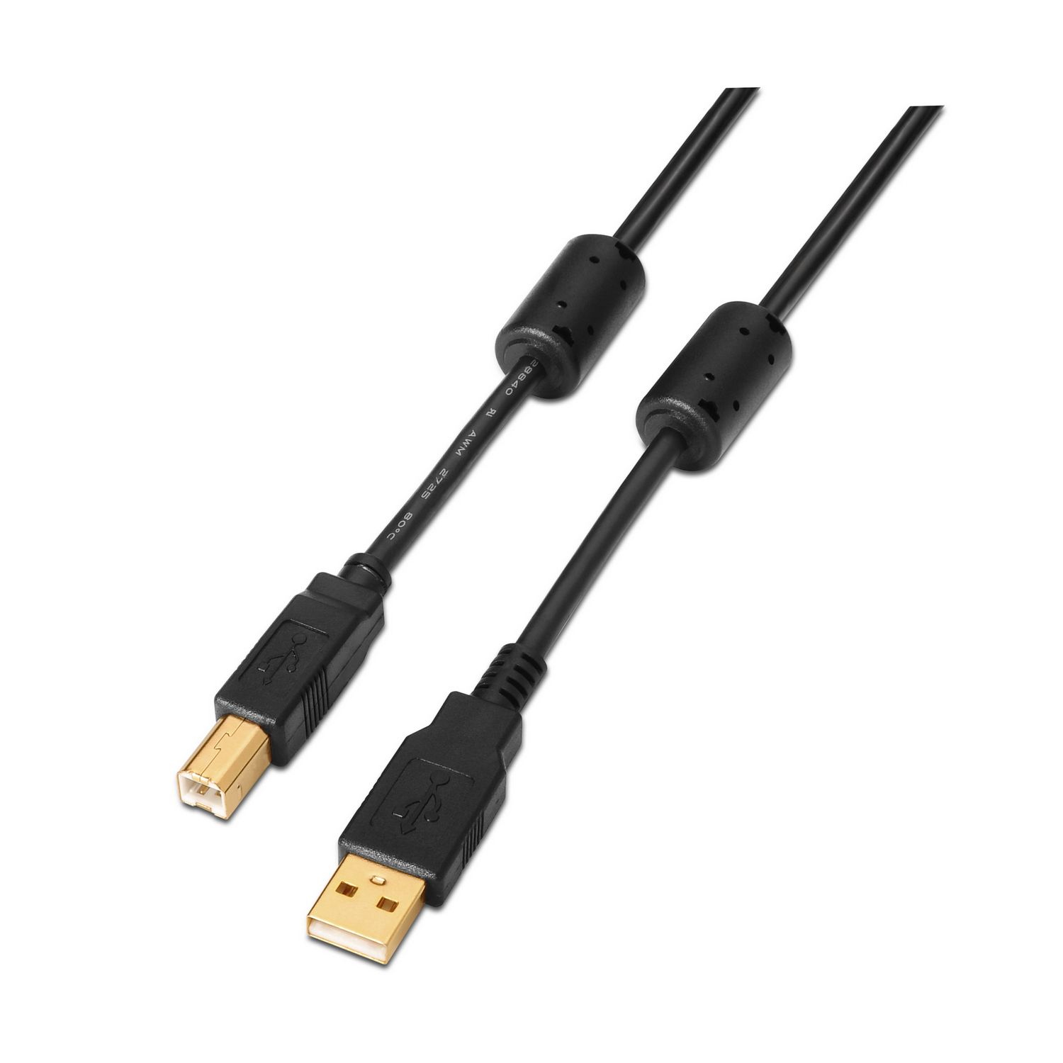 AISENS A101-0011 USB A naar USB B Kabel - 5m - Zwart