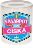 Bellatio Decorations Kinder spaarpot met naam - Ciska - keramiek