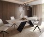 DELIFE Table à manger Edge céramique Minas Melange blanc-beige 300x100 V-frame plat acier noir