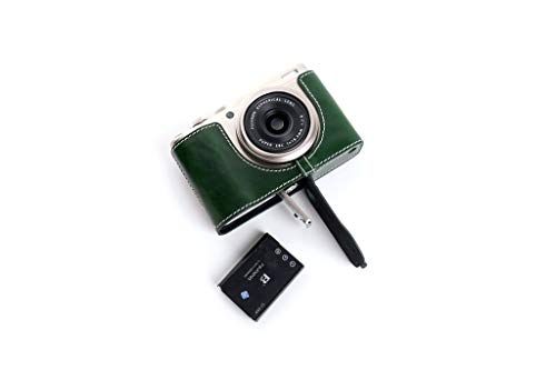 TP Original Handgemaakte Echt Lederen Half Camera Case Tas Cover voor FUJIFILM X-F10 XF10 - Groen