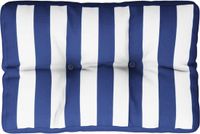 vidaXL Palletkussen gestreept 50x40x12 cm stof blauw en wit