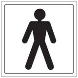 VSafety Gents/Mannelijk WC-deurbordje - 200mm x 200mm - 2mm Rigid Plastic