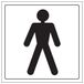 VSafety Gents/Mannelijk WC-deurbordje - 200mm x 200mm - 2mm Rigid Plastic