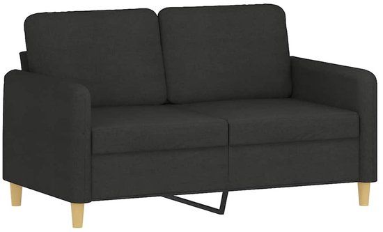vidaXL Tweezitsbank 120 cm stof zwart