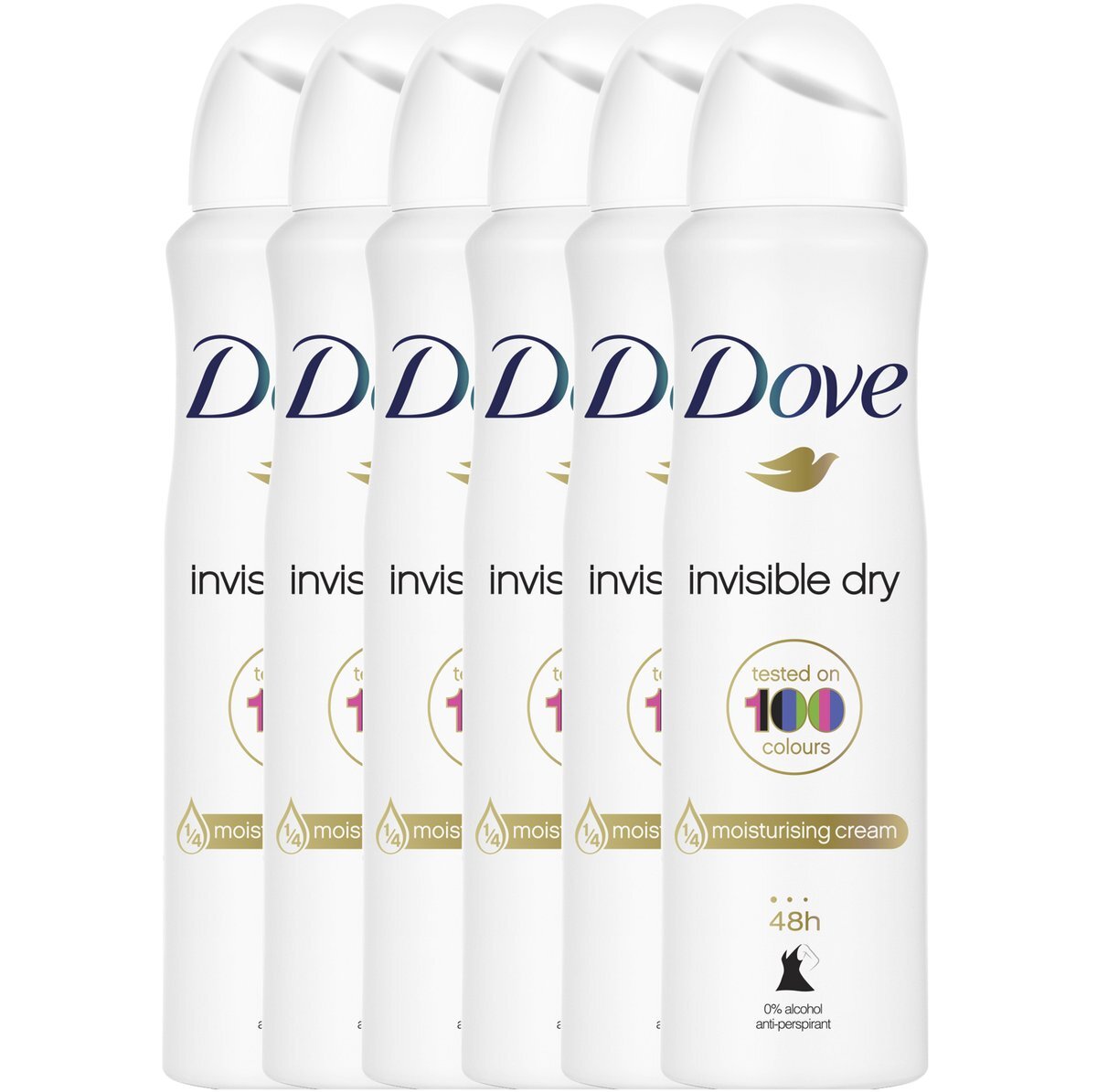 Dove Invisible Dry Anti-transpirant Deodorant 6 x 150 ml - Voordeelverpakking