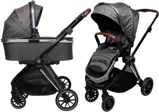 Ding Fenix Kinderwagen Grijs Met Zilver grijs