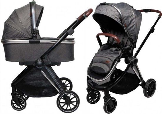 Ding Fenix Kinderwagen Grijs - Verstelbare Handgrepen & Slaapstand