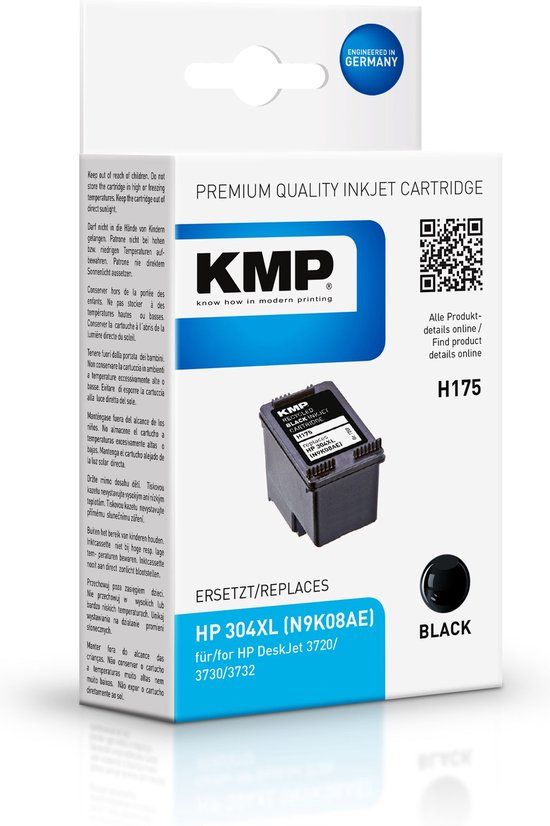 KMP 1759,4001 Zwart XL Inktcartridge Compatibel met HP Deskjet 37XX
