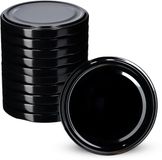 KADAX Schroefdeksel voor potten, diameter 89 mm, reservedeksel van metaal, twist-off-deksel met 6 inkepingen, deksel voor inmaakpotten en inmaakdeksel, zwart, 10 stuks