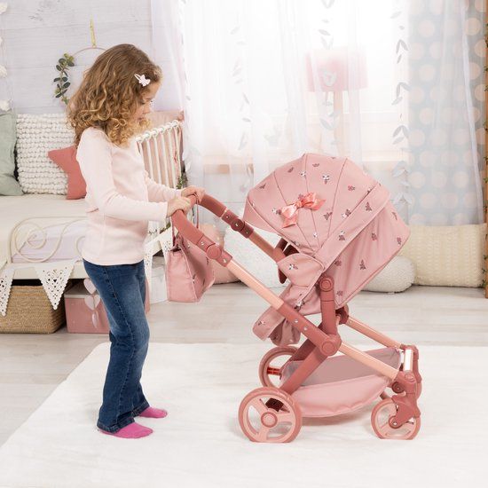 Bayer Design Combi Dolls Pram XEO - 72 x 38 x 65 cm - Dark Pink