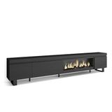 Skraut Home TV-Meubel, Lowboard, 288x57x35 cm, Zwart