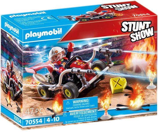 PLAYMOBIL Stuntshow Brandweerkart - 70554 - Rood - Plastic - 3+ jaar