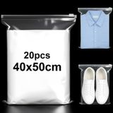 20 pièces - Transparent - Plastique - Étanche - Sac de rangement - Avec fermeture éclair - 40 x 50 cm