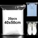 20 pièces - Transparent - Plastique - Étanche - Sac de rangement - Avec fermeture éclair - 40 x 50 cm
