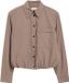 s.Oliver - Dames - Blouse van fijne corduroy met ballonzoom - Bruin - Maat 40