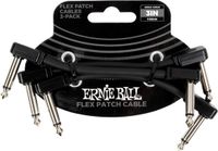 Ernie Ball 6443 Flex Patch Cables Patchkabel Zwart 7.5cm 3-Pack
