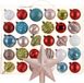 Bellatio Decorations Kerstballen 30x st - gekleurd - 7 cm - met ster piek lichtroze - kunststof