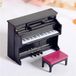 Merkloos Poppenhuis piano met stoel - Miniatuur meubels - 1:12 - Hout - Zwart