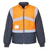 Portwest S769 Hi-Vis Jack Omkeerbaar Ademend Reflecterend Duurzaam 7 zakken | Oranje/Marineblauw, S, EN ISO 20471 Klasse 1, Uitneembare Mouwen, 100% Polyester, Getapete Naden, Waterafstotend, Waterdicht