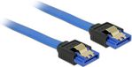 Delock SATA datakabel - plat - SATA600 - 6 Gbit/s / blauw - 0,10 meter