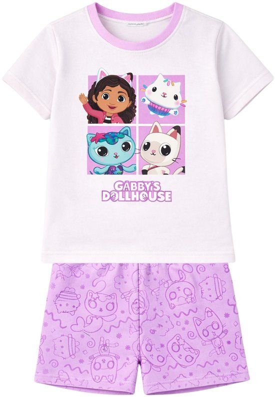 4KidsOnly Cookie Company Gabby's Dollhouse Shortama - Maat 110/116 - Katoen - Paars - Kind