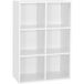 Mondeer – Bibliothèque Blanche 6 Casiers – Étagère Cube 60x30x90 Cm – Matériau MDF – Charge 30 Kg Par Étagère – Montage Facile Sans Outils
