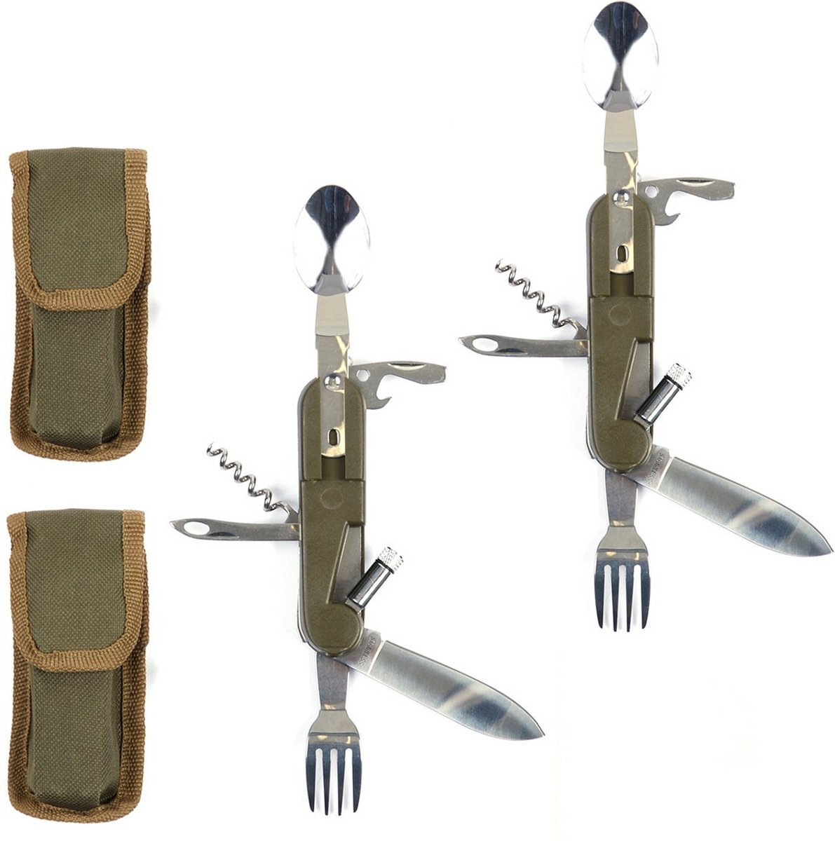 Benson 2x survival besteksets compleet met lampje - Outdoor camping vissen