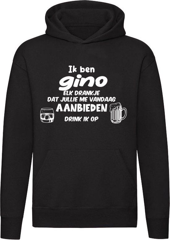 Ik ben Gino - Hoodie - Zwart - 2XL