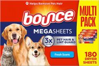 Bounce Pet Hair & Lint Guard Mega Droogtrommeldoekjes - 180 Stuks - Met 3X Anti-Haar Bescherming voor Huisdieren - Frisse Geur
