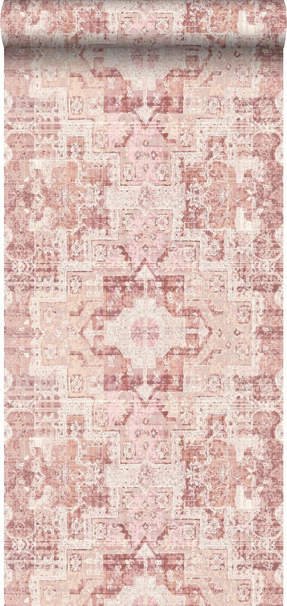 Esta Home behang oosters kelim tapijt perzik oranje roze - 148656