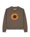 Watapparel Sweatshirt 'Sonnenblume' ombergrijs / donkerbruin / geel