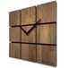 Wandklok Harmony Wandklok modern harmony hout eiken vierkant zwart zonder tikkende geluiden badkamer woonkamer tienerkamer (eiken bruin, 30cm)