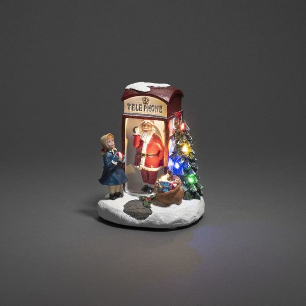 KONSTSMIDE Lichten Kerstman Telefoon Doos Ornament - Rood