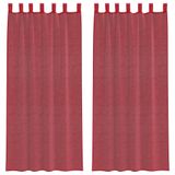VidaXL Gordijnen met lussen 2 st 140x245 cm wijnrood