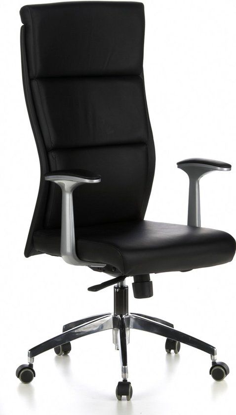 HJH OFFICE Monza 20 - Bureaustoel - Echt leder - Zwart