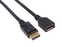 PremiumCord DisplayPort verlengkabel M/F 3 m, tot 10,8 Gbps, compatibel met video FULL HD 1080p, HDCP, zwart, 3 m, kportmf1-03
