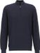 OLYMP modern fit schipperstrui katoen - structuur - korte rits - marine blauw
