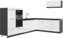Vicco Hoekkeuken Fame-Line, Wit Hoogglans/Antraciet, 327 x 227 cm